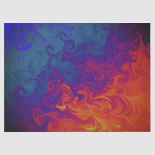 Helderblauw Paars Oranje zwijn Abstract  Tissuepapier (Voorkant)