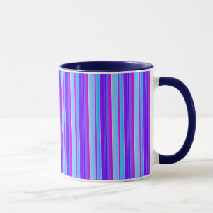 Helderblauw paarse violet gestreept mok