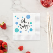 Helderblauw Polka Dot Baby shower servetten (Insitu)