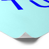 Helderblauw Poster met schildpadden (Hoek)