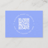 Helderblauw QR Code l Professioneel Trendy schoon Visitekaartje (Voorkant)
