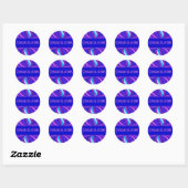 helderblauw roze Gefeliciteerd Ronde Sticker (Vel)