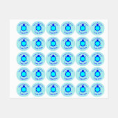 Helderblauw schildpad aangepaste Kinder kleding Labels (Vel)