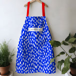 Helderblauw Schort<br><div class="desc">Dit levendige gekleurde schort is helder en vrolijk en is voorzien van handgetekende streepjes voor een speelachtig patroonjaar. Pas je aan met je eigen naam of geef je als een praktisch en doordacht geschenk!</div>