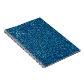 Helderblauw sprankelend glitter notitieboek (Rechterzijde)
