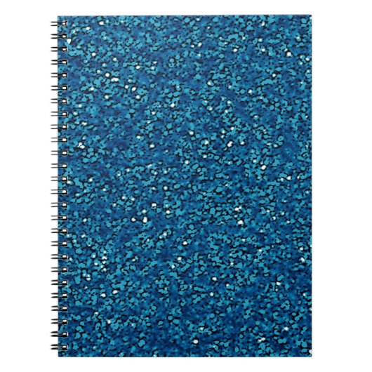 Helderblauw sprankelend glitter notitieboek (Voorkant)