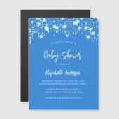 Helderblauw sterren jongen luxe baby shower magnetische uitnodiging (Voorkant / Achterkant)