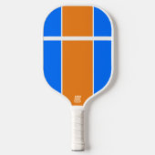 Helderblauw Tangerine Sinaasappel Witte Racing Str Pickleball Paddle (Voorkant)