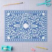 Helderblauw Traditioneel Been Inlegwerk Decoupage Tissuepapier (Craft)
