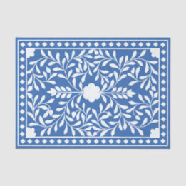 Helderblauw Traditioneel Bot Inleg Decoupage Papie Tissuepapier