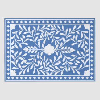 Helderblauw Traditioneel Bot Inleg Decoupage Papie Tissuepapier