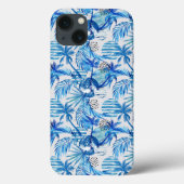 Helderblauw tropisch Waterverf Case-Mate iPhone Case (Achterkant)