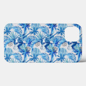 Helderblauw tropisch Waterverf Case-Mate iPhone Case (Achterkant (horizontaal))