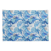 Helderblauw tropisch Waterverf Kussensloop (Achterkant-Rechts)