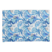 Helderblauw tropisch Waterverf Kussensloop (Voorkant-Rechts)