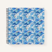 Helderblauw tropisch Waterverf Notitieboek (Voorkant)