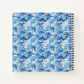Helderblauw tropisch Waterverf Notitieboek (Achterkant)