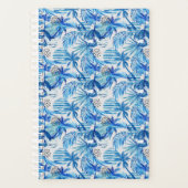 Helderblauw tropisch Waterverf Planner (Voorkant)