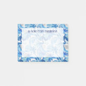 Helderblauw tropisch Waterverf Post-it® Notes (Voorkant)