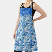 Helderblauw tropisch Waterverf Schort (Insitu)