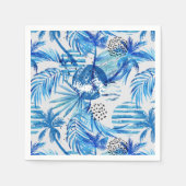 Helderblauw tropisch Waterverf Servet (Voorkant)
