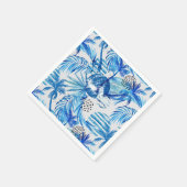 Helderblauw tropisch Waterverf Servet (Hoek)