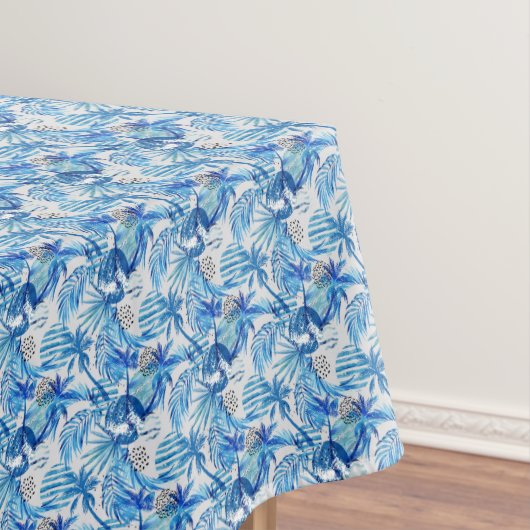 Helderblauw tropisch Waterverf Tafelkleed (Voorbeeld)