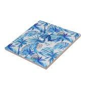 Helderblauw tropisch Waterverf Tegeltje (Zijkant)