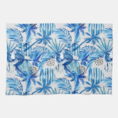 Helderblauw tropisch Waterverf Theedoek (Horizontaal)