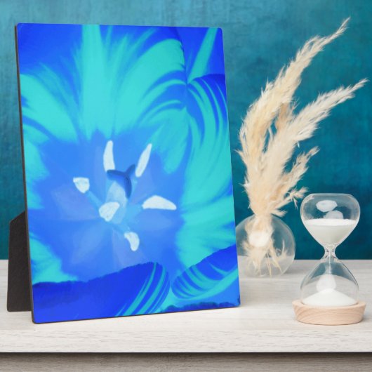 Helderblauw Tulp Plaque Fotoplaat (Zijkant)