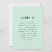 Helderblauw Vetgedrukte Tafel Nummer Zitting Grafi (Voorkant)