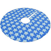 Helderblauw Viering Star Tree Rok Kerstboom Rok (Gekanteld)