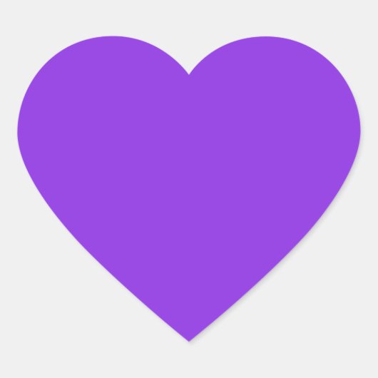 Helderblauw Violet (effen kleur) Hart Sticker (Voorkant)