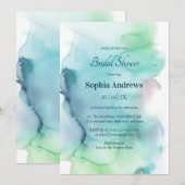 Helderblauw Vrijgezellenfeest Abstracte Waterverf Kaart (Voorkant / Achterkant)