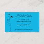 Helderblauw zwart Visitekaartje (Achterkant)