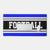 Helderblauw Zwart Wit Strepen FOOTBALL Tekst Bureaumat (Keyboard & Muis)