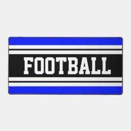 Helderblauw Zwart Wit Strepen FOOTBALL Tekst Bureaumat