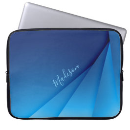 Helderblauwe Abstracte achtergrond en aanpassing Laptop Sleeve