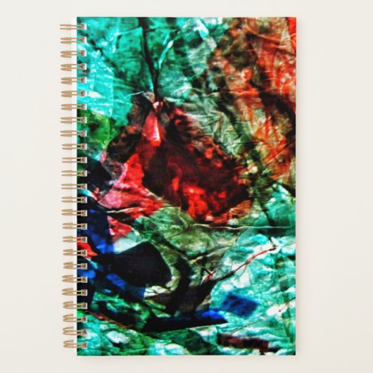 Helderblauwe abstracte planner, Blauwe heldere sch Planner (Voorkant)