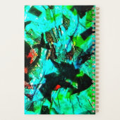 Helderblauwe abstracte planner, Blauwe heldere sch Planner (Achterkant)