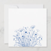 Helderblauwe achtergrond bloem boho bedankkaart kaart (Achterkant)