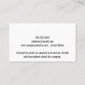 Helderblauwe achtergrond visitekaartje (Achterkant)