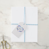 Helderblauwe Aquarel Bloem Bruiloft Favor Cadeaulabel (Met Touw)
