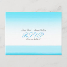 Helderblauwe Aquarel RSVP Huwelijksaankondigingska Uitnodiging Briefkaart