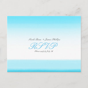 Helderblauwe Aquarel RSVP Huwelijksaankondigingska Uitnodiging Briefkaart