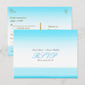Helderblauwe Aquarel RSVP Trouwuitnodiging Uitnodiging Briefkaart (Voorkant / Achterkant)