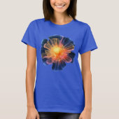 Helderblauwe bloem dames T-Shirt (Voorkant)