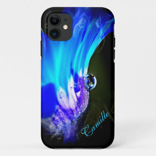 Helderblauwe Bloem Met Waterdruppel iPhone 5 Hoesj 11 Hoesje