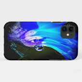 Helderblauwe Bloem Met Waterdruppel iPhone 5 Hoesj Case-Mate iPhone Case (Achterkant (horizontaal))