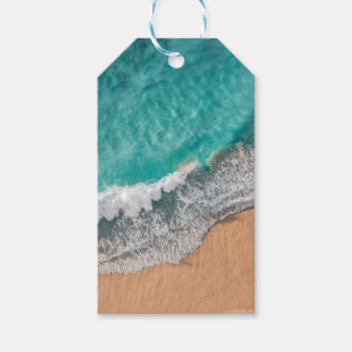Helderblauwe Calm Ocean Shore Wood Wall Art iPad A Cadeaulabel